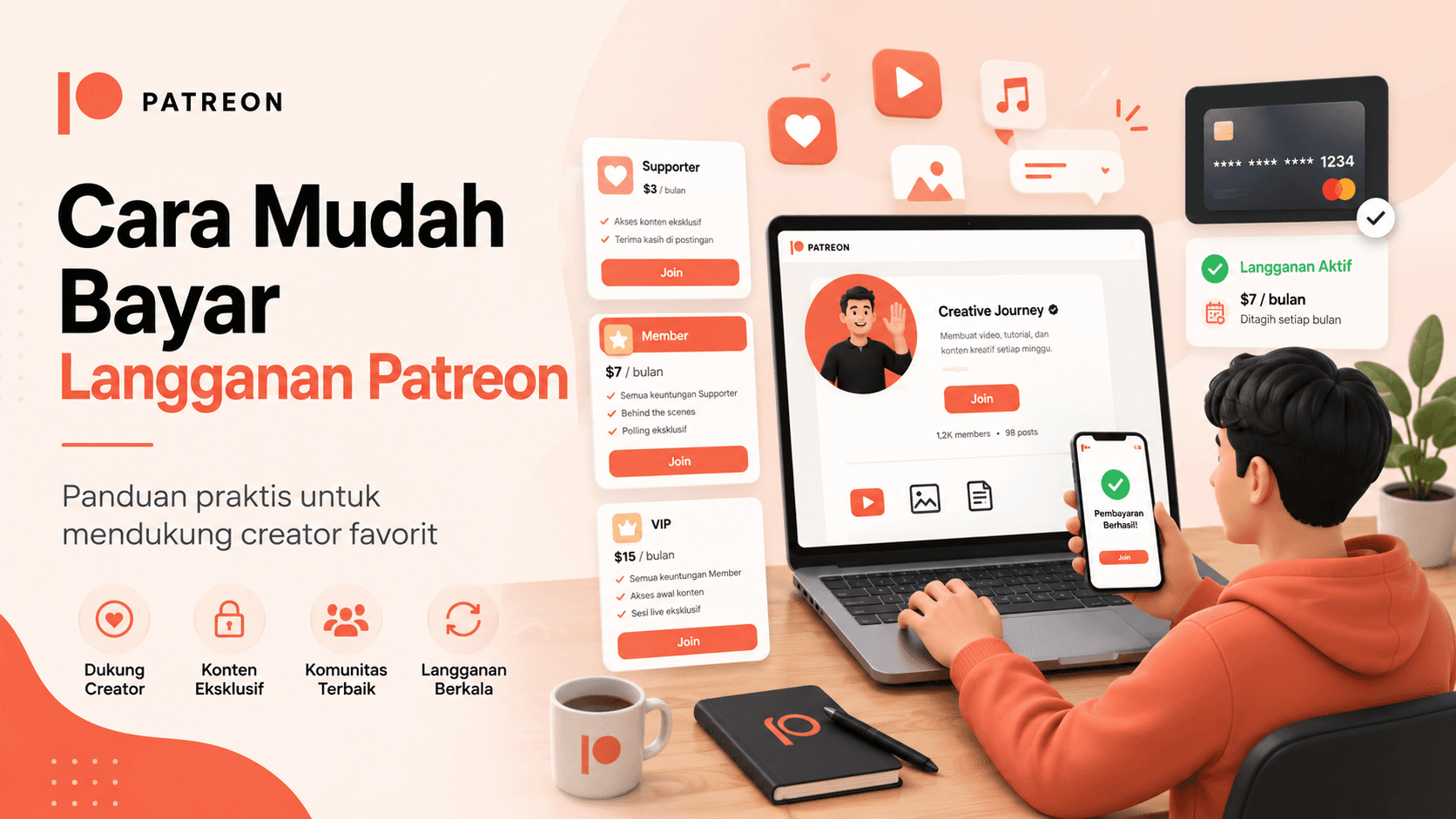 Cara Mudah Bayar Langganan Patreon